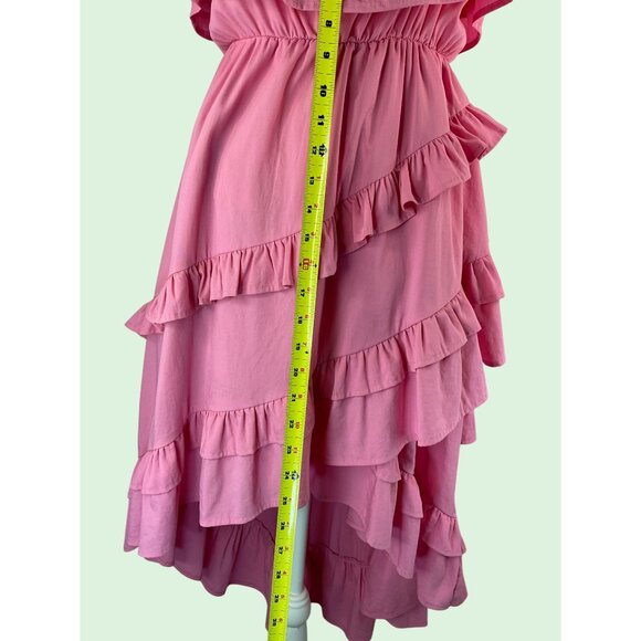 Strut & Bolt Pink Ruffle Layered Midi Sundress size medium - Picture 6 of 16